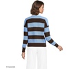 image:imageLands End Womens Cotton Rugby SweaterRich CoffeeBlue Sky Stripe