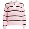 image:imageLands End Womens Cotton Rugby SweaterSea Salt PinkIvory Stripe