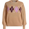image:imageLands End Womens Drifter Jersey Crewneck SweaterLight Camel Argyle