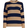 image:imageLands End Womens Drifter Jersey Crewneck SweaterLight CamelNavy Stripe