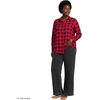 image:imageLands End Womens Flannel Boyfriend Fit Long Sleeve ShirtRedBlack Buffalo Check