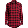 image:imageLands End Womens Flannel Boyfriend Fit Long Sleeve ShirtRedBlack Buffalo Check