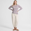 image:imageWomens Plus Size Lightweight Jersey Skimming Long Sleeve Crew Neck TshirtIvoryPink Hydrangea