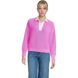 image:imageLands End Womens Cotton Rugby SweaterAster Pink