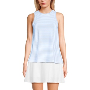 image:imageLands End Womens Power Performance Crewneck Tank TopSoft SkyWhite Mini Stripe