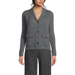 image:imageWomens Drifter Ribbed Collared Blazer SweaterCharcoal Heather