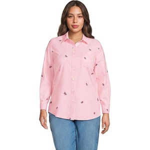 image:imageWomens Oxford ShirtCrisp Pink Floral Embroidery