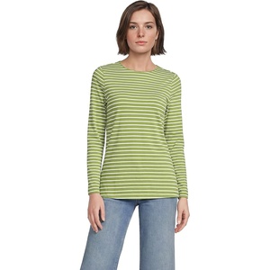 image:imageWomens Plus Size Lightweight Jersey Skimming Long Sleeve Crew Neck TshirtWinter Pear Narrow Stripe