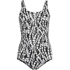 image:imageLands End Womens Chlorine Resistant Soft Cup Tugless Sporty One Piece SwimsuitBlackWhite Vine Floral