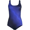 image:imageLands End Womens Chlorine Resistant Soft Cup Tugless Sporty One Piece SwimsuitBlue Wavy Ombre