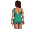 image:imageLands End Womens Chlorine Resistant Soft Cup Tugless Sporty One Piece SwimsuitGreenNavy Geo Floral