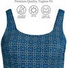 image:imageLands End Womens Chlorine Resistant Soft Cup Tugless Sporty One Piece SwimsuitNavy Mosaic Mini Tile
