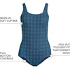 image:imageLands End Womens Chlorine Resistant Soft Cup Tugless Sporty One Piece SwimsuitNavy Mosaic Mini Tile
