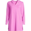 image:imageLands End Womens Cotton Jersey Long Sleeve Hooded Swim Coverup DressAster Pink