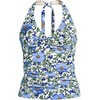 image:imageLands End Womens Twist Halter Tankini TopFloral BlossomWhiteBlue
