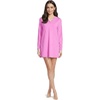 image:imageLands End Womens Cotton Jersey Long Sleeve Hooded Swim Coverup DressAster Pink