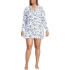 image:imageLands End Womens Cotton Jersey Long Sleeve Hooded Swim Coverup DressWhiteBlue Toile