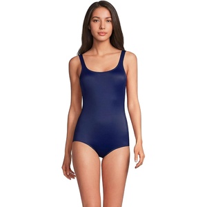 image:imageLands End Womens Chlorine Resistant Soft Cup Tugless Sporty One Piece SwimsuitDeep Sea Navy