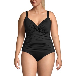 image:imageLands End Womens Chlorine Resistant Wrap Tankini Swimsuit Top