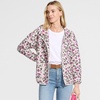 image:imageLands End Womens RainDefense Serious Sweats Quilted Full Zip JacketIvoryPink Hydrangea