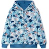 image:imageLands End Kids High Pile Lined Zip HoodieFloralDark Blue