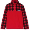 image:imageLands End Kids Fleece Quarter ZipBright Red Buffalo Plaid