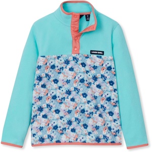 image:imageLands End Kids Fleece Quarter ZipFloralAruba Blue