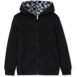 image:imageLands End Kids High Pile Lined Zip HoodieCheckerBlack