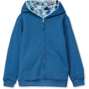 image:imageLands End Kids High Pile Lined Zip HoodieFloralDark Blue