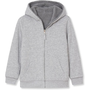 image:imageLands End Kids High Pile Lined Zip HoodieGray HeatherCharcoal