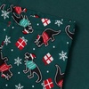 image:imageLands End Kids Pattern Snug Fit Pajama SetChristmas DinoEvergreen