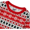 image:imageLands End Kids Pattern Snug Fit Pajama SetIvoryRed Holiday Fairisle