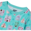 image:imageLands End Kids Pattern Snug Fit Pajama SetPastel GingerbreadAruba Blue