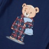 image:imageLands End Kids Pattern Snug Fit Pajama SetTeddy BearDark Blue Plaid