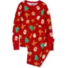 image:imageLands End Kids Pattern Snug Fit Pajama SetCutout CookiesFiery Red