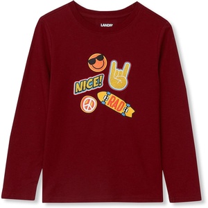 image:imageLands End Boys Graphic T ShirtPatchesBurgundy
