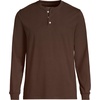 image:imageLands End Mens SuperT Long Sleeve Henley ShirtDark Walnut Brown