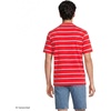 image:imageLands End Mens SuperT Short Sleeve TShirtCompass RedClear Blue Stripe