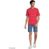 image:imageLands End Mens SuperT Short Sleeve TShirtCompass RedClear Blue Stripe