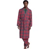 image:imageLands End Mens Flannel Sleepwear RobeCompass RedPine Plaid