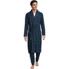 image:imageLands End Mens Flannel Sleepwear RobeLiberty BluePine Blackwatch
