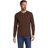 image:imageLands End Mens SuperT Long Sleeve Henley ShirtDark Walnut Brown
