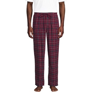 image:imageLands End Mens Flannel Pajama PantsBurgundyRadiant Navy Plaid