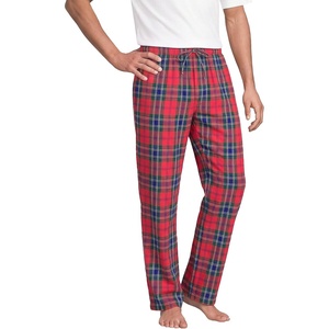 image:imageLands End Mens Flannel Pajama PantsCompass RedPine Plaid