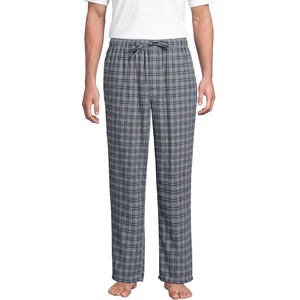 image:imageLands End Mens Flannel Pajama PantsGray StoneBlack Plaid