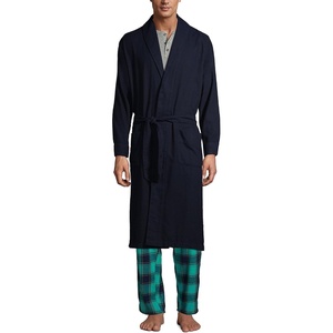 image:imageLands End Mens Flannel Sleepwear RobeRadiant Navy