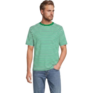 image:imageLands End Mens SuperT Short Sleeve TShirtVibrant CloverWhite Stripe
