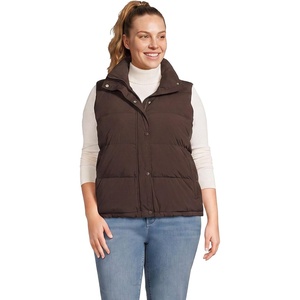 image:imageLands End Womens Wide Channel 600 Down Puffer VestRich Coffee