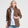 image:imageLands End Womens Cozy Sherpa Full Zip Fleece JacketDark Walnut Brown