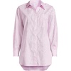 image:imageLands End Womens No Iron Oversized Poplin Extra Long TunicLight Rose Pink Awning Stripe